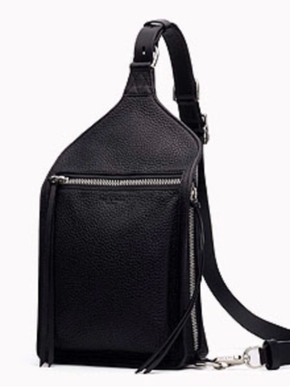 rag & bone Black Pebbled Leather Crossbody Sling Bag NWOT